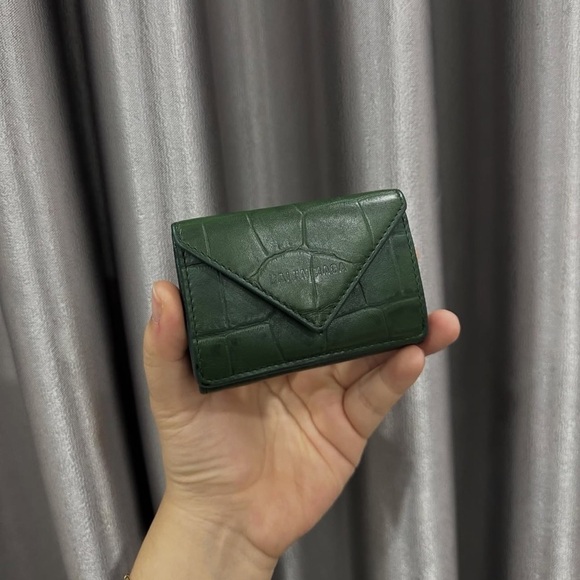 Balenciaga Handbags - BALENCIAGA 3 Fold Wallet Leather GRN Solid Color Women